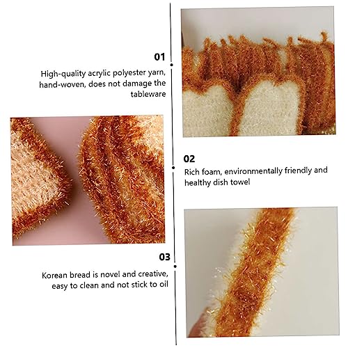 5PCs Cute toast-shaped dishwashing sponge