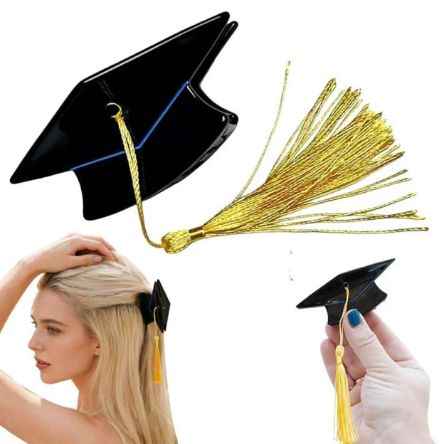 Mini graduation cap hair clip