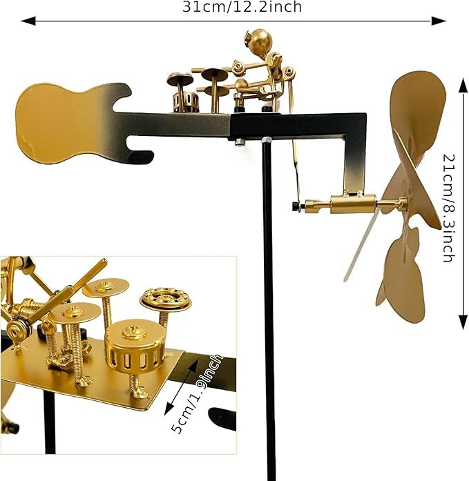 Handmade Metal Drummer Windmill