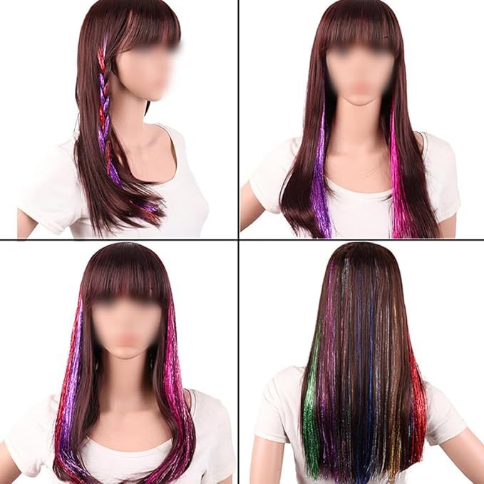 Highlight Glitter Tinsel Hair Extensions Clip