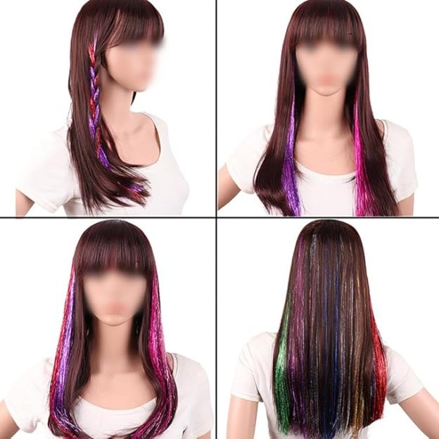 Highlight Glitter Tinsel Hair Extensions Clip