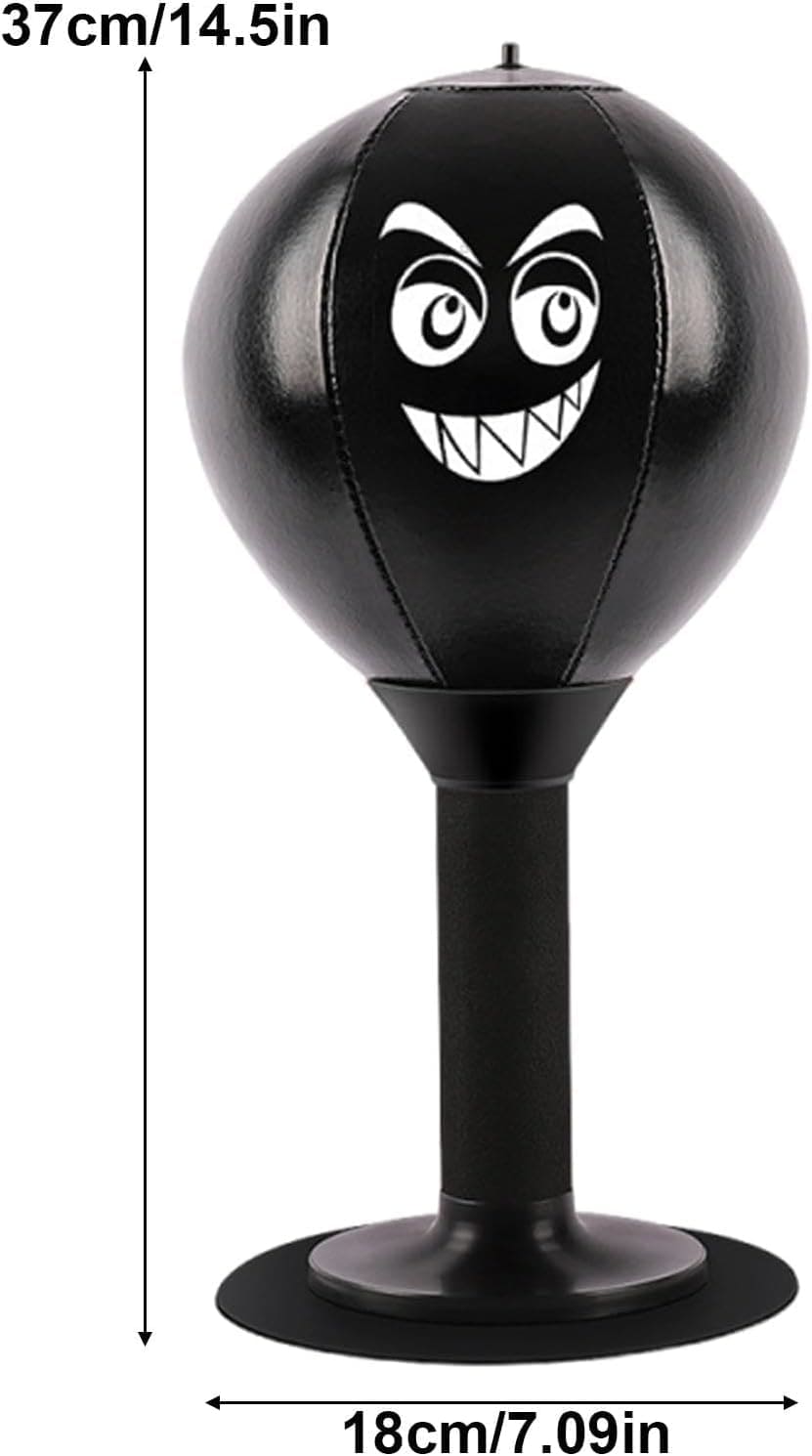 Desktop boxing punching bag with suction cup.