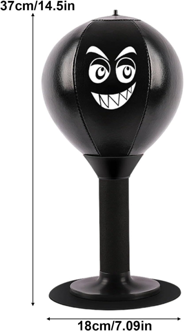 Desktop boxing punching bag with suction cup.