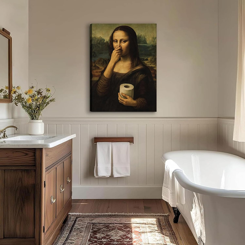Fun bathroom canvas wall art
