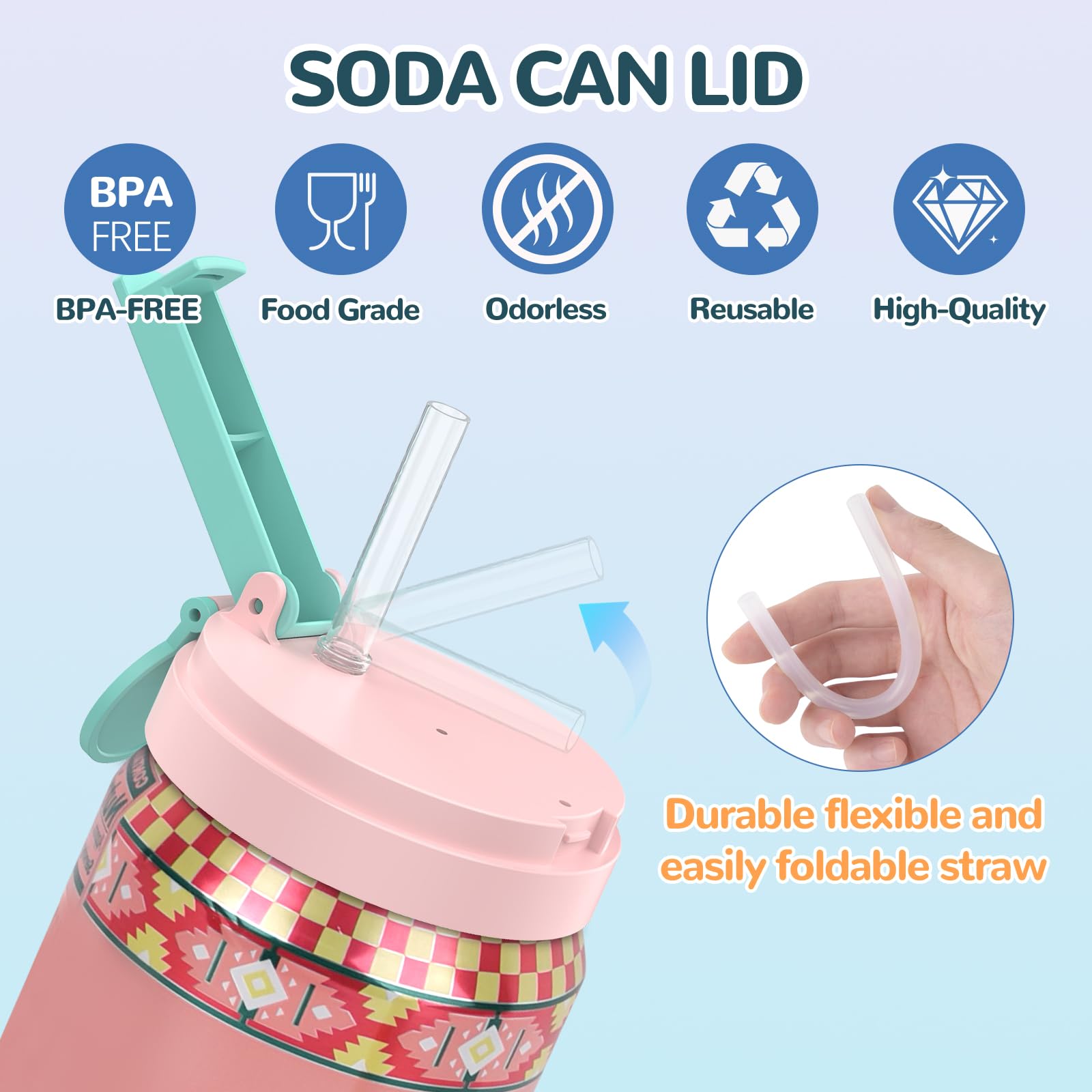 Soda Can Lids with Straw