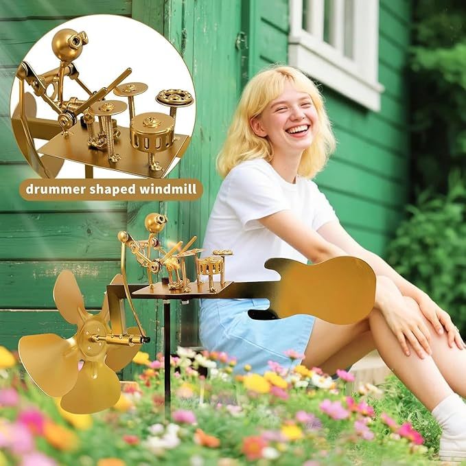 Handmade Metal Drummer Windmill
