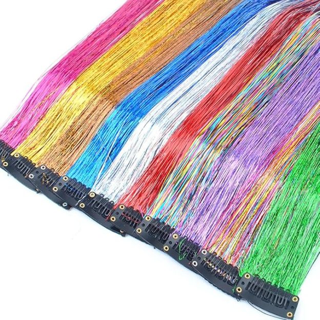 Highlight Glitter Tinsel Hair Extensions Clip