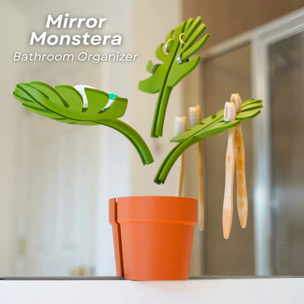 Monstera Plant Bathroom Storage Shelf