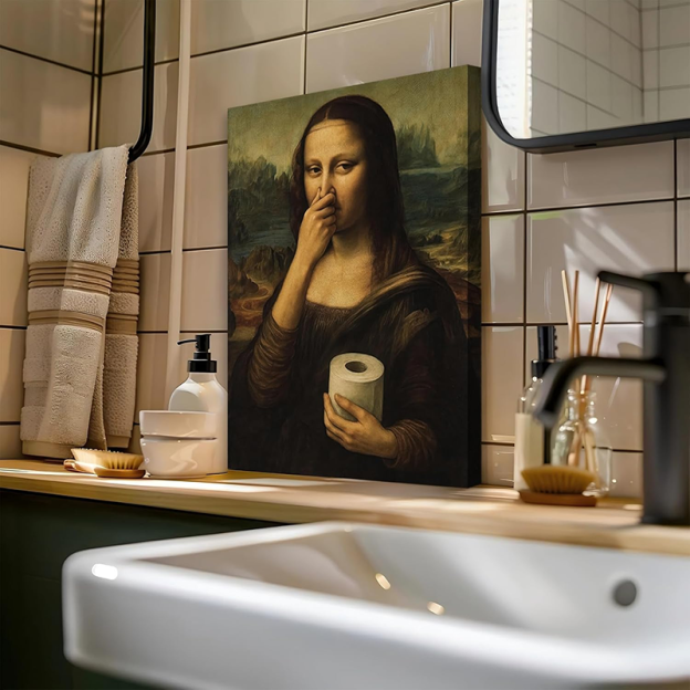 Fun bathroom canvas wall art