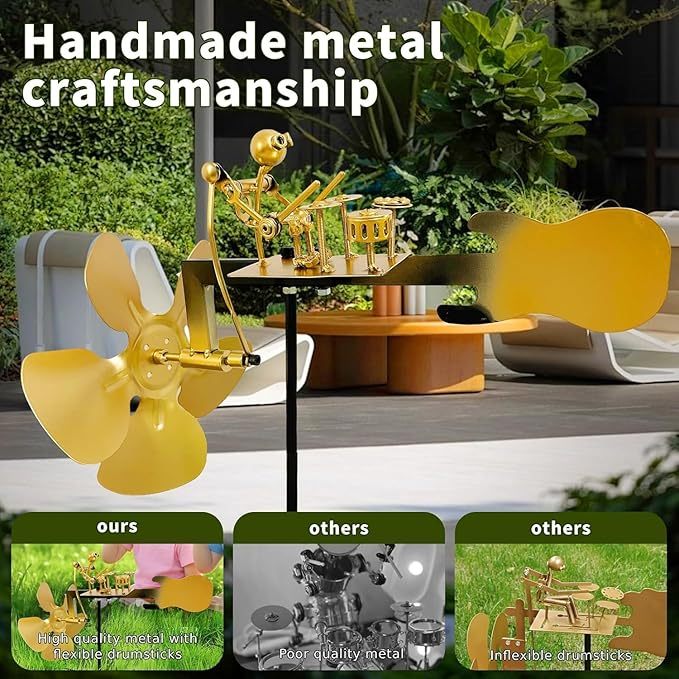 Handmade Metal Drummer Windmill