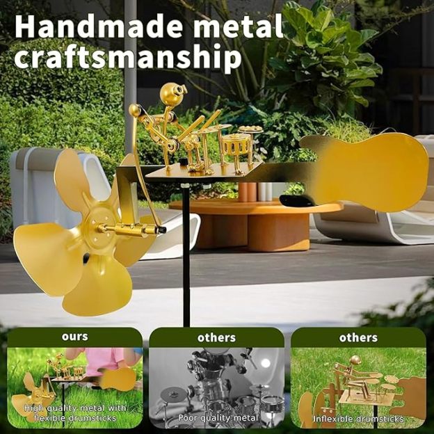 Handmade Metal Drummer Windmill