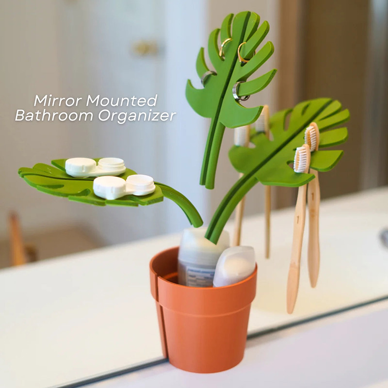 Monstera Plant Bathroom Storage Shelf