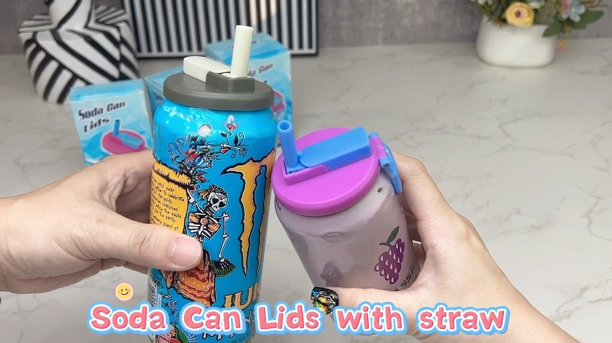 Soda Can Lids with Straw