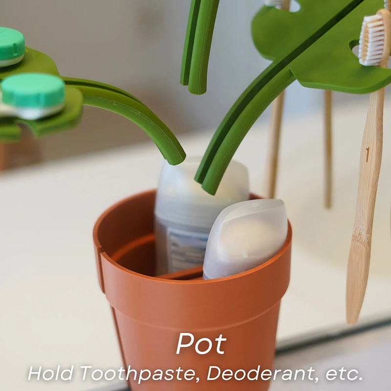 Monstera Plant Bathroom Storage Shelf