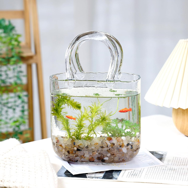 Cute Transparent Bag-Shaped Decorative Vase