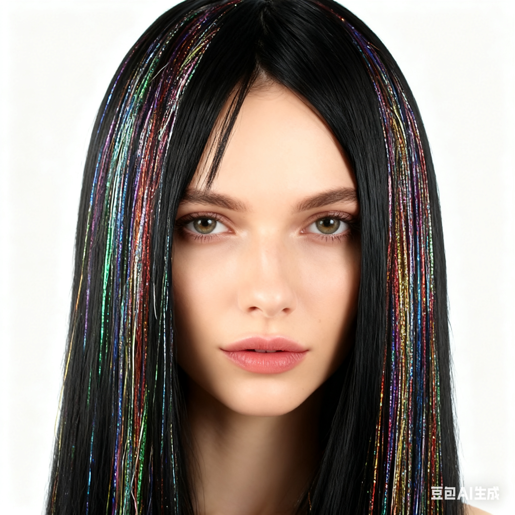 Highlight Glitter Tinsel Hair Extensions Clip