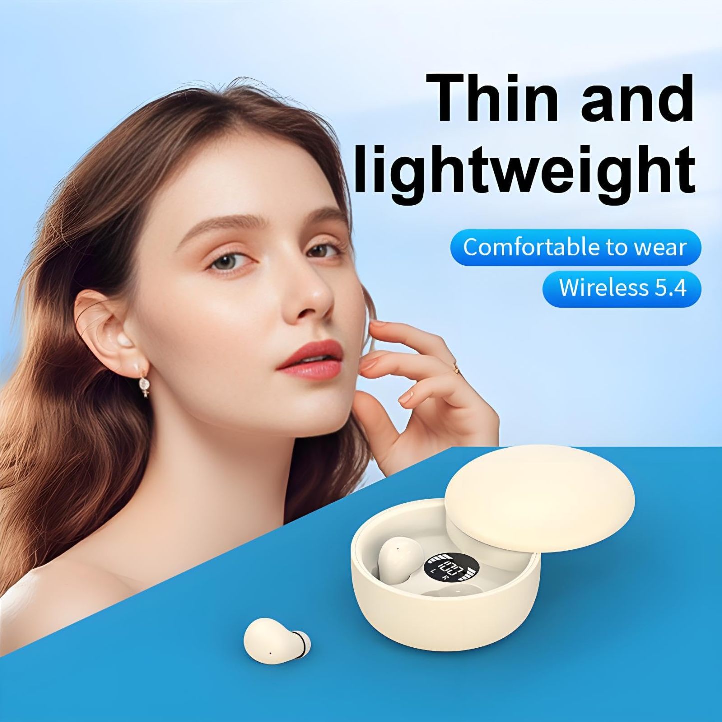 Invisible noise nancelling wireless bluetooth headphones