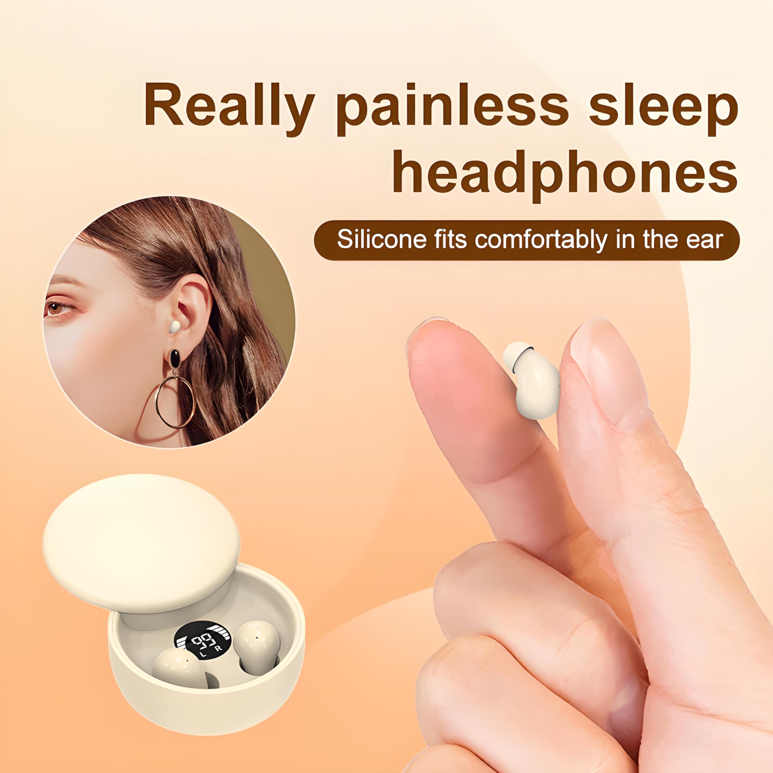 Invisible noise nancelling wireless bluetooth headphones