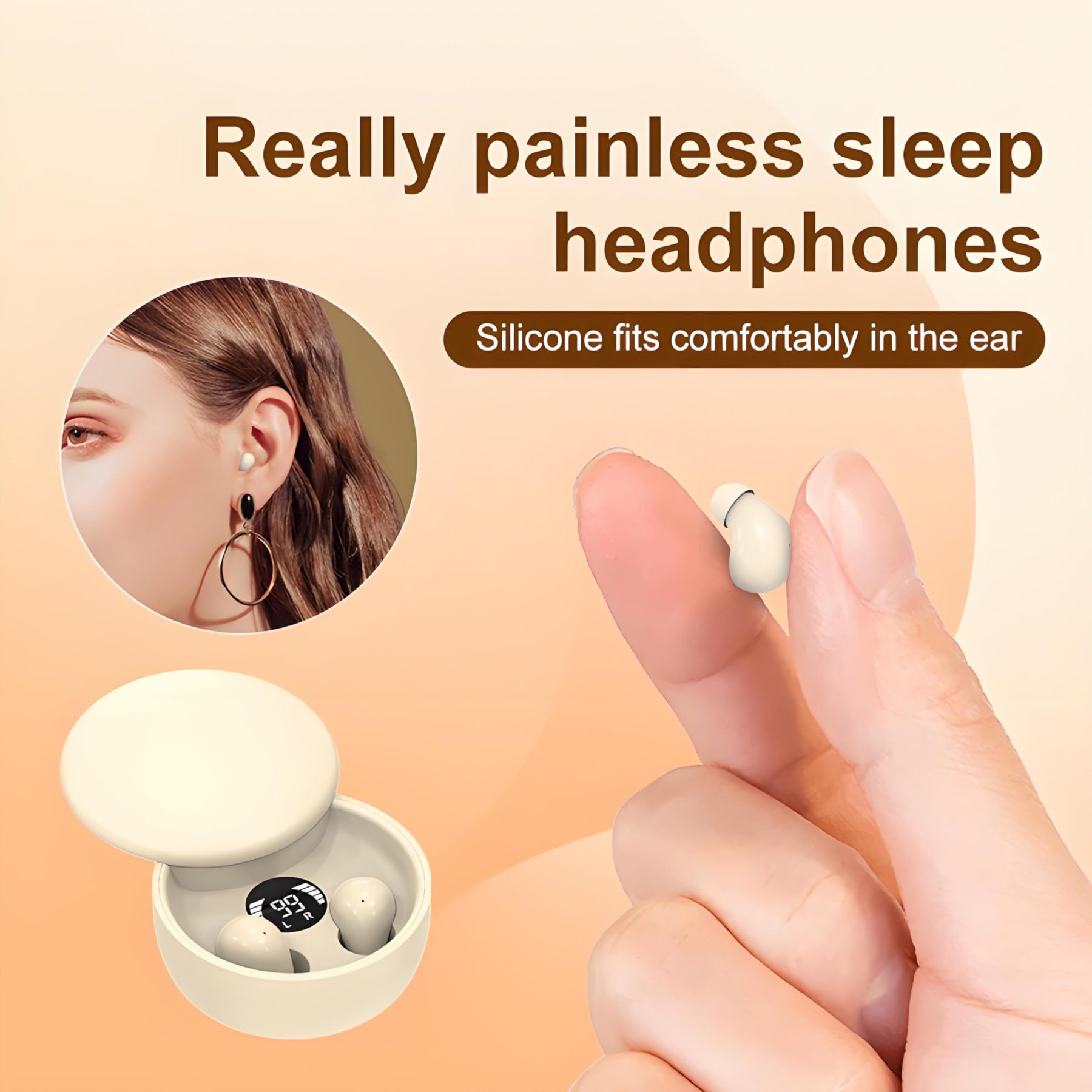 Invisible noise nancelling wireless bluetooth headphones