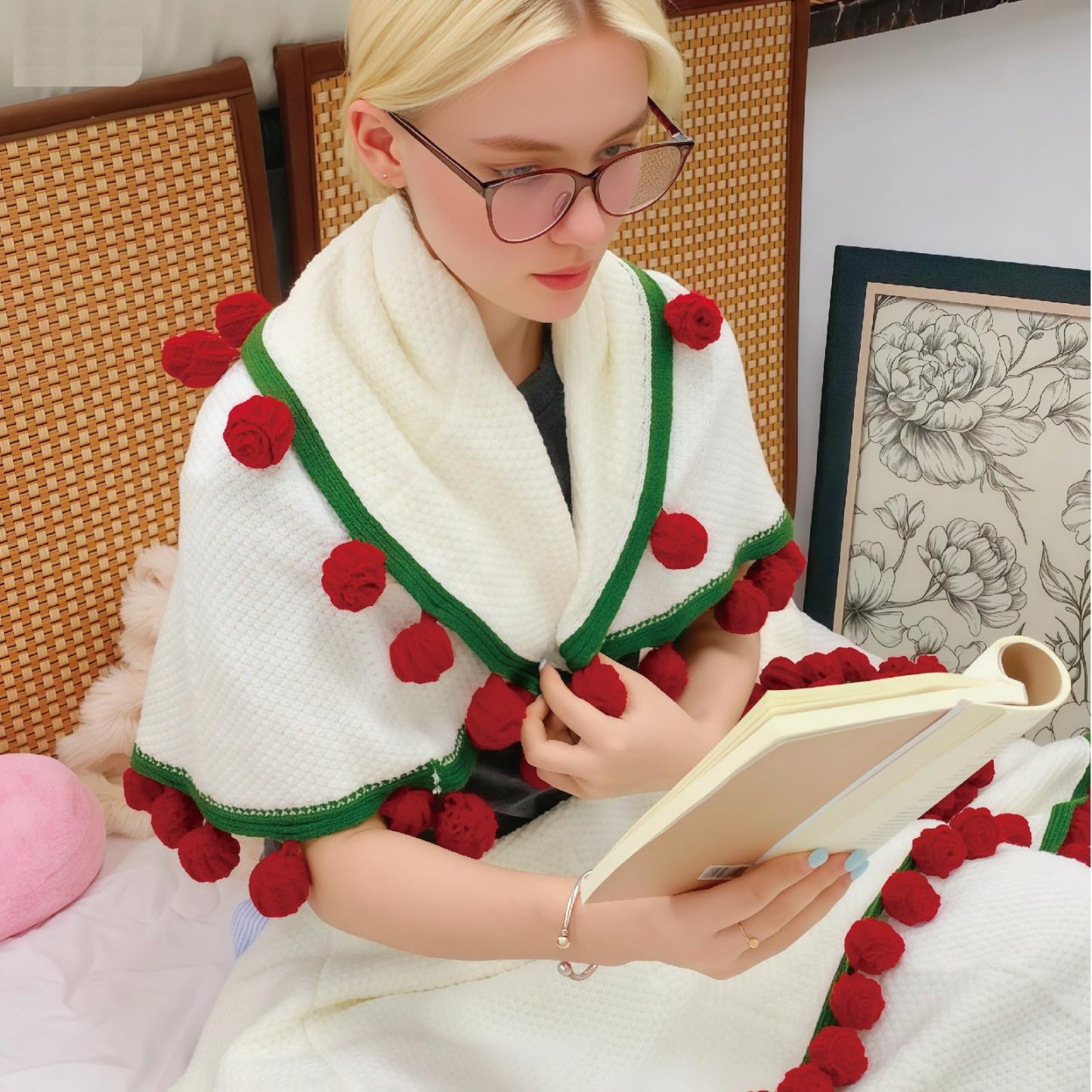 Handmade DIY flower bouquet blanket