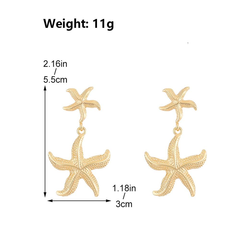 Double Starfish Dangle Earrings