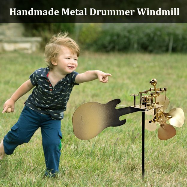 Handmade Metal Drummer Windmill