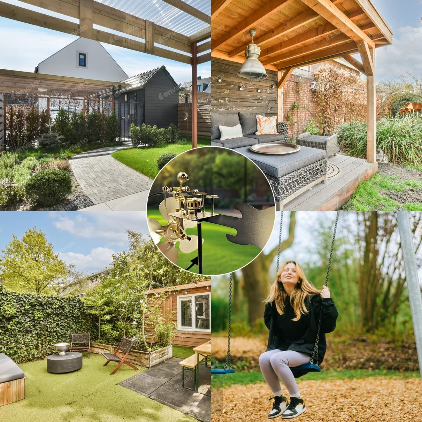 Handmade Metal Drummer Windmill