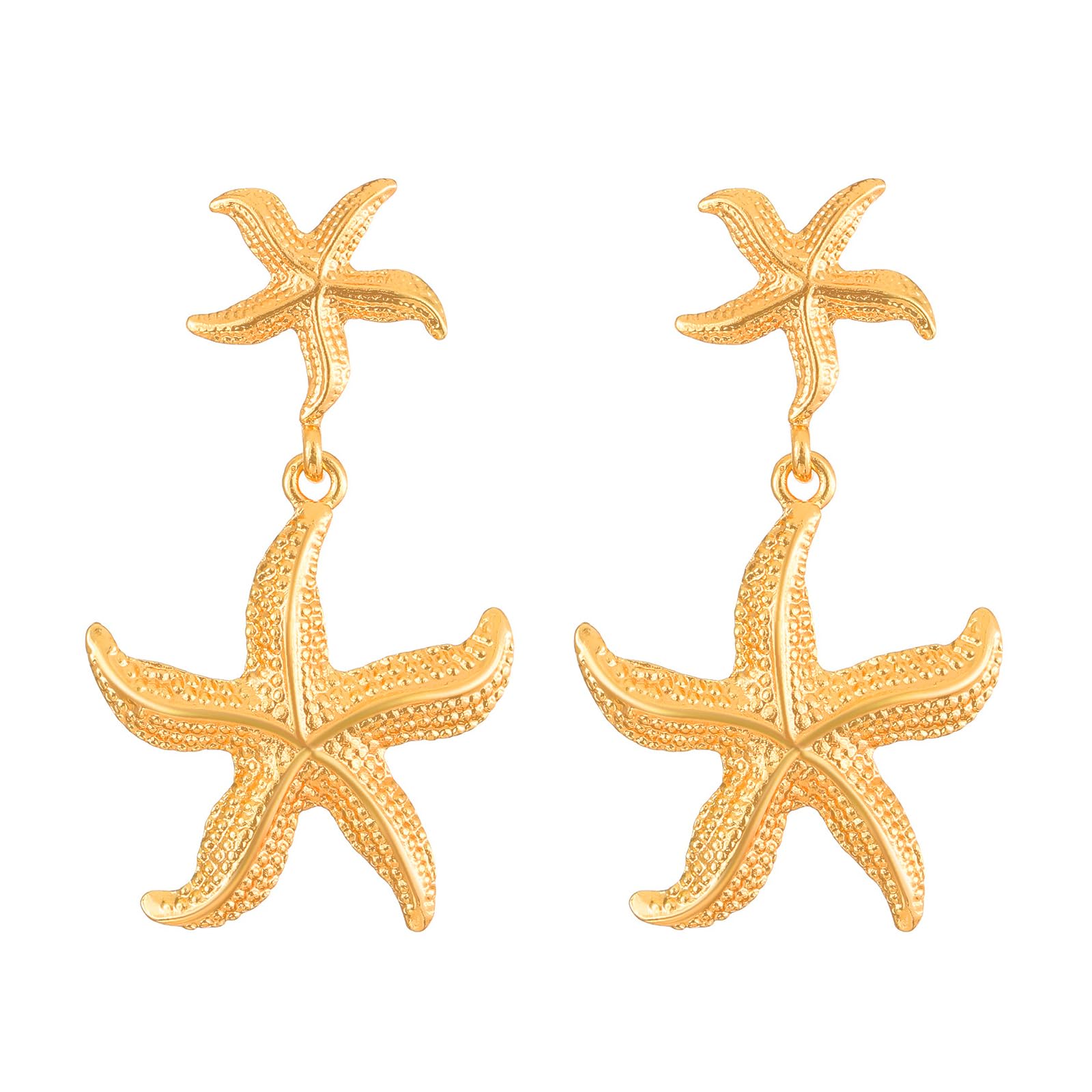 Double Starfish Dangle Earrings