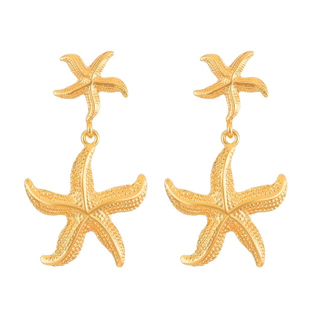Double Starfish Dangle Earrings
