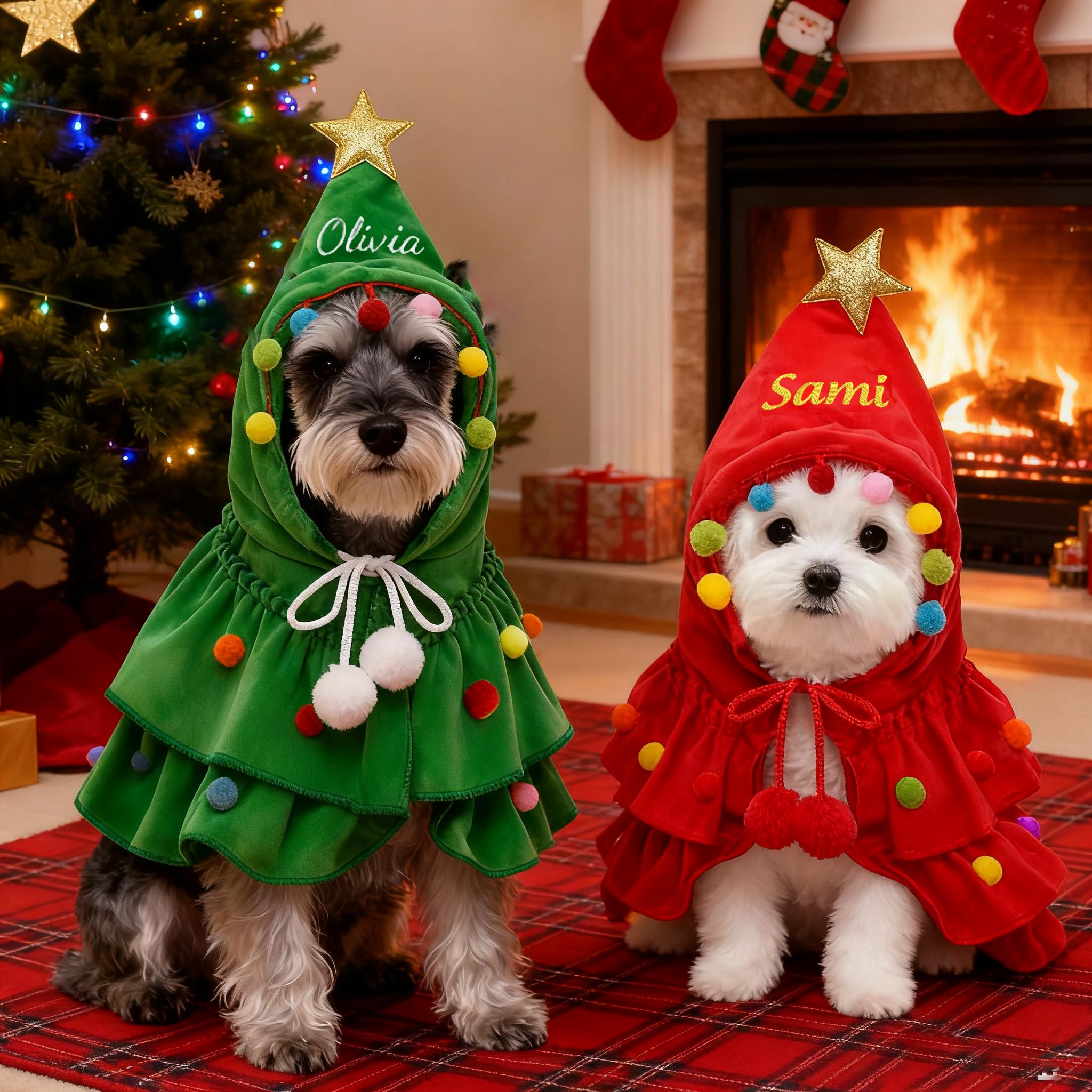 Personalized Pet Santa Hat Cape