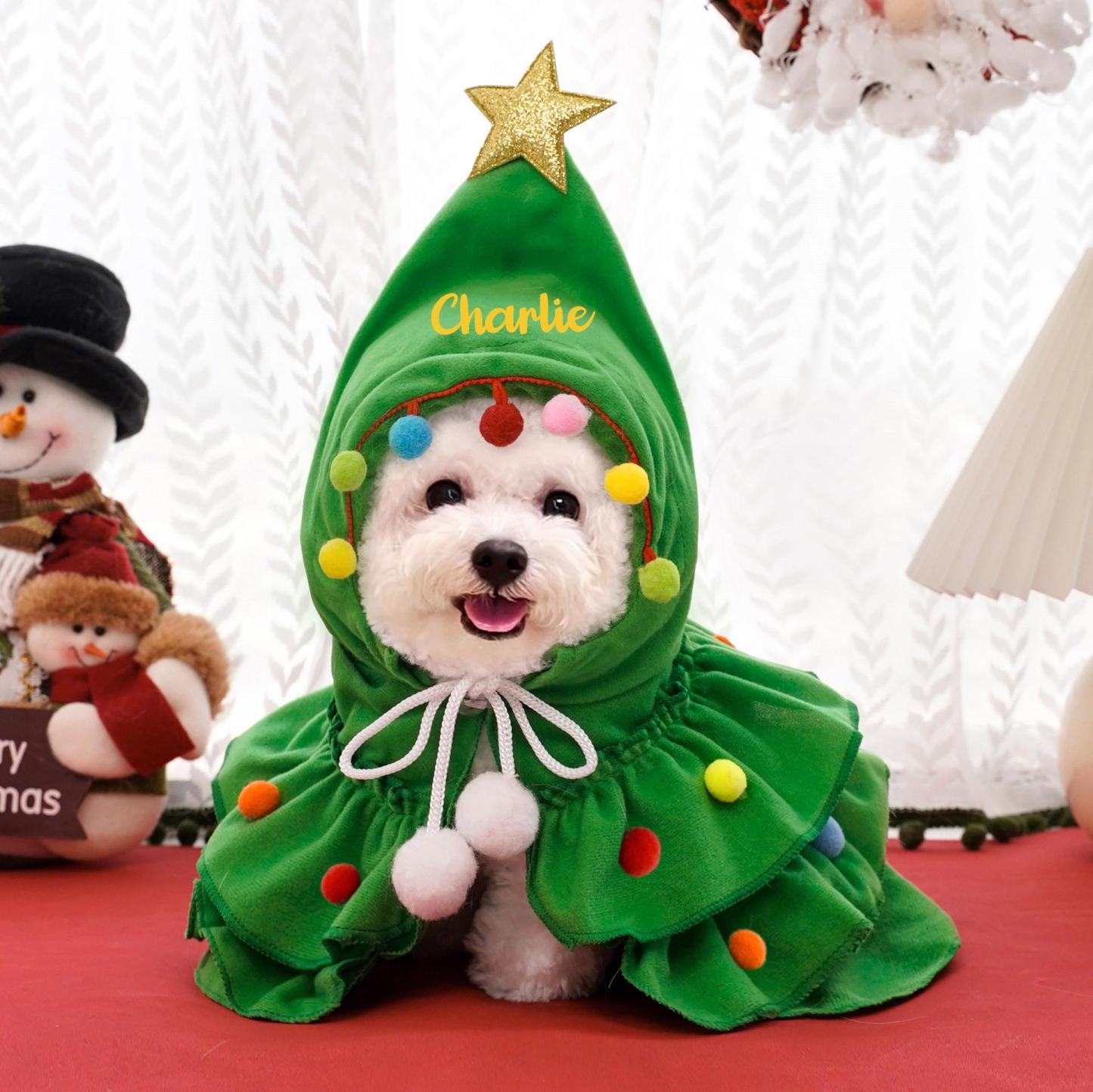 Personalized Pet Santa Hat Cape