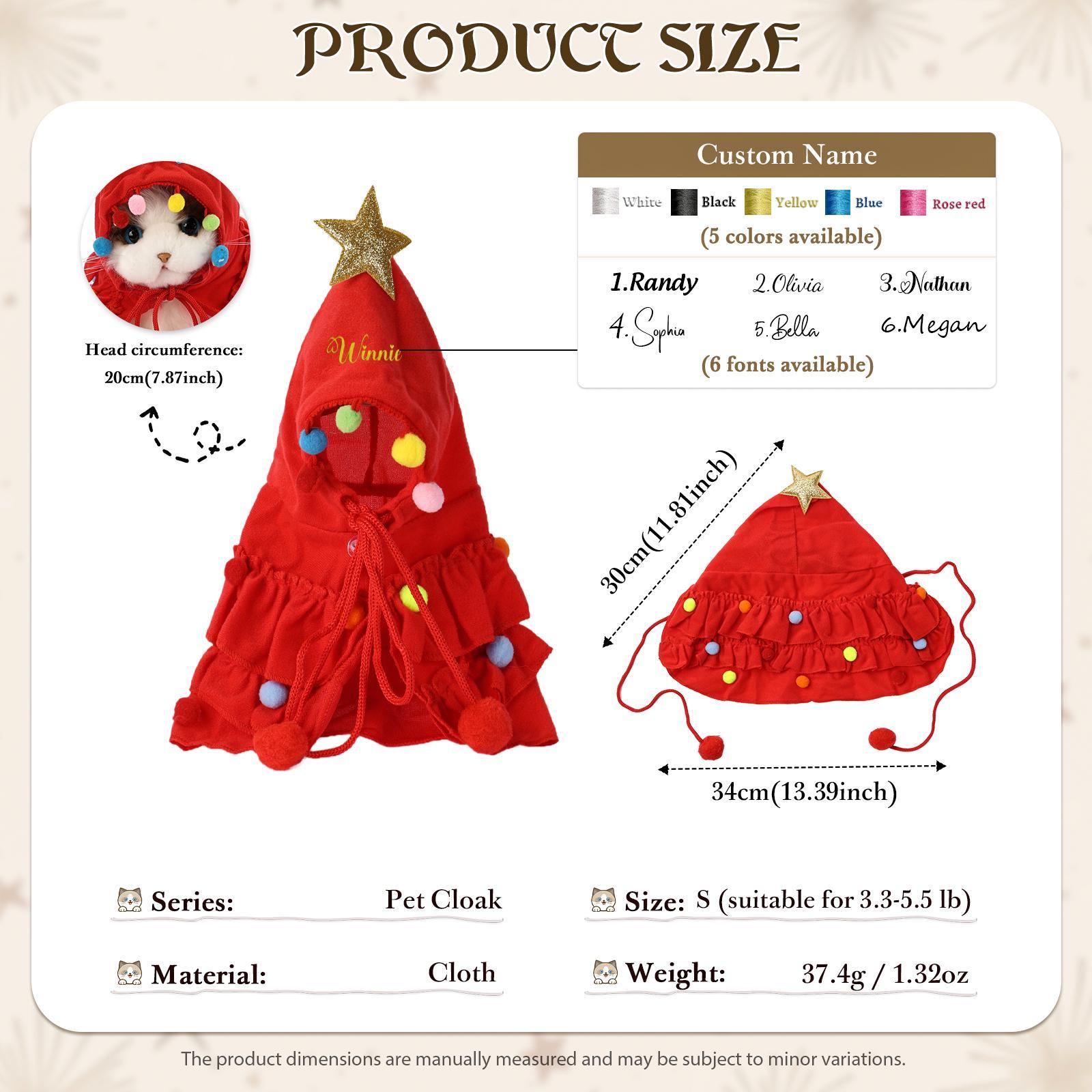 Personalized Pet Santa Hat Cape