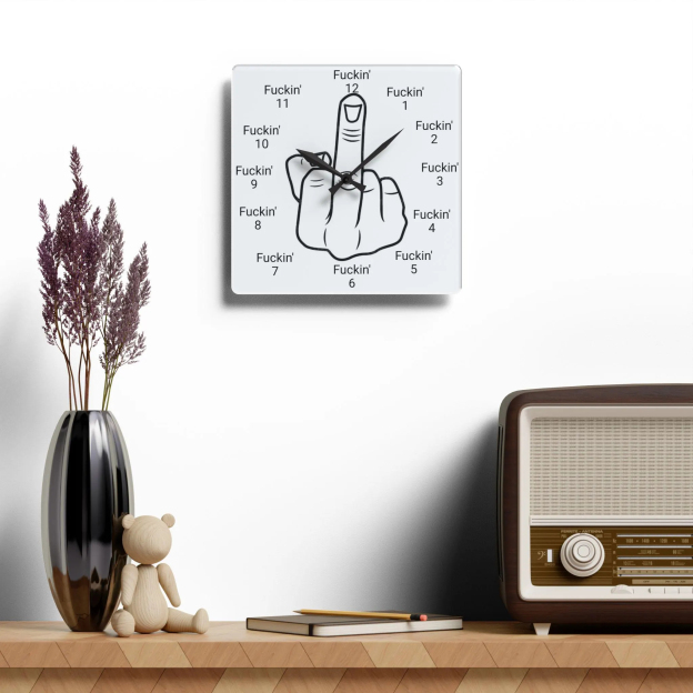 Middle finger Wall Clock