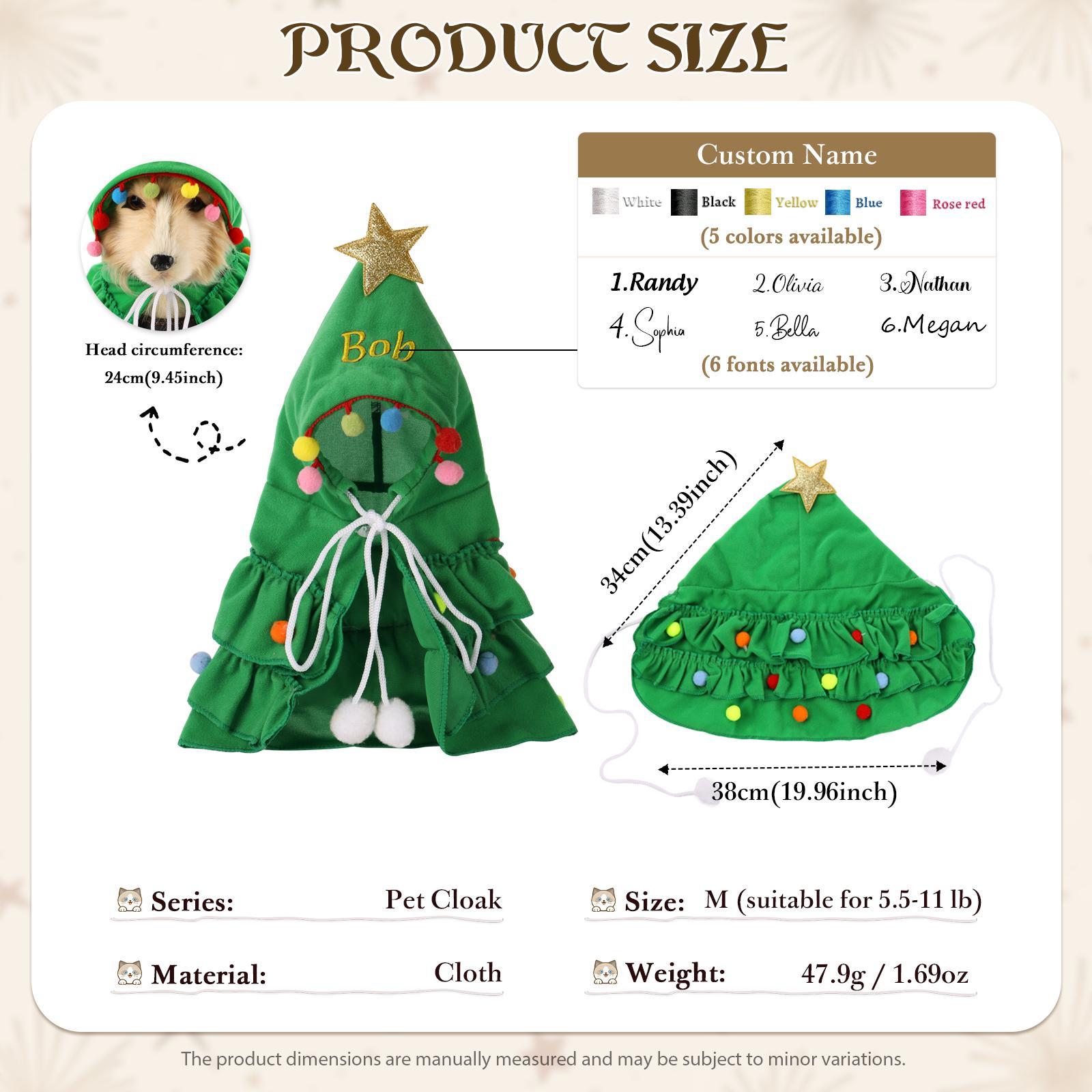 Personalized Pet Santa Hat Cape