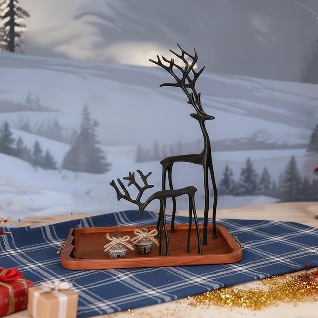 Black Reindeer Statues-Christmas Decorations