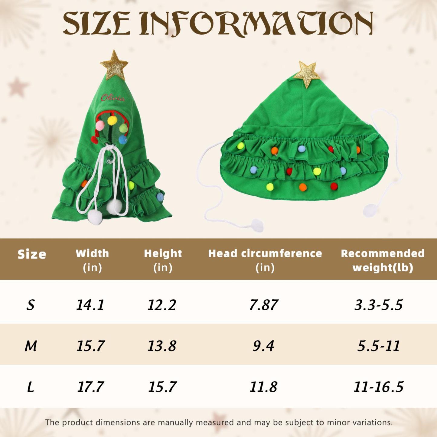 Personalized Pet Santa Hat Cape