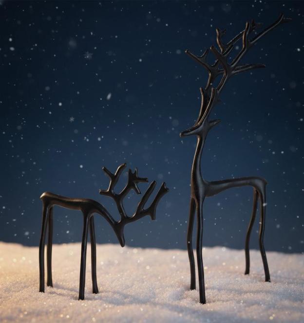 Black Reindeer Statues-Christmas Decorations