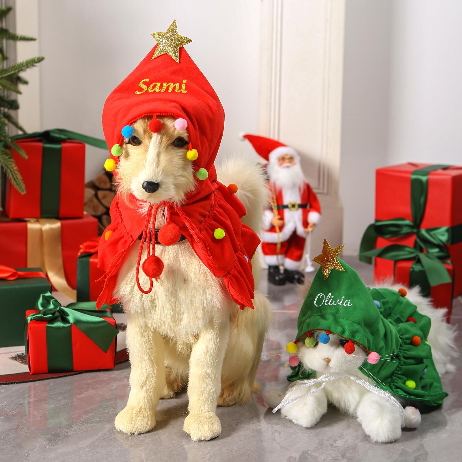 Personalized Pet Santa Hat Cape