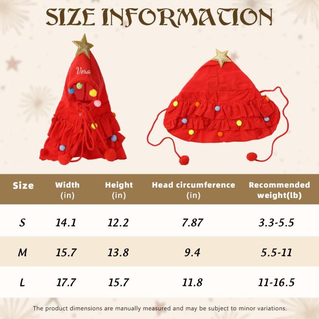 Personalized Pet Santa Hat Cape