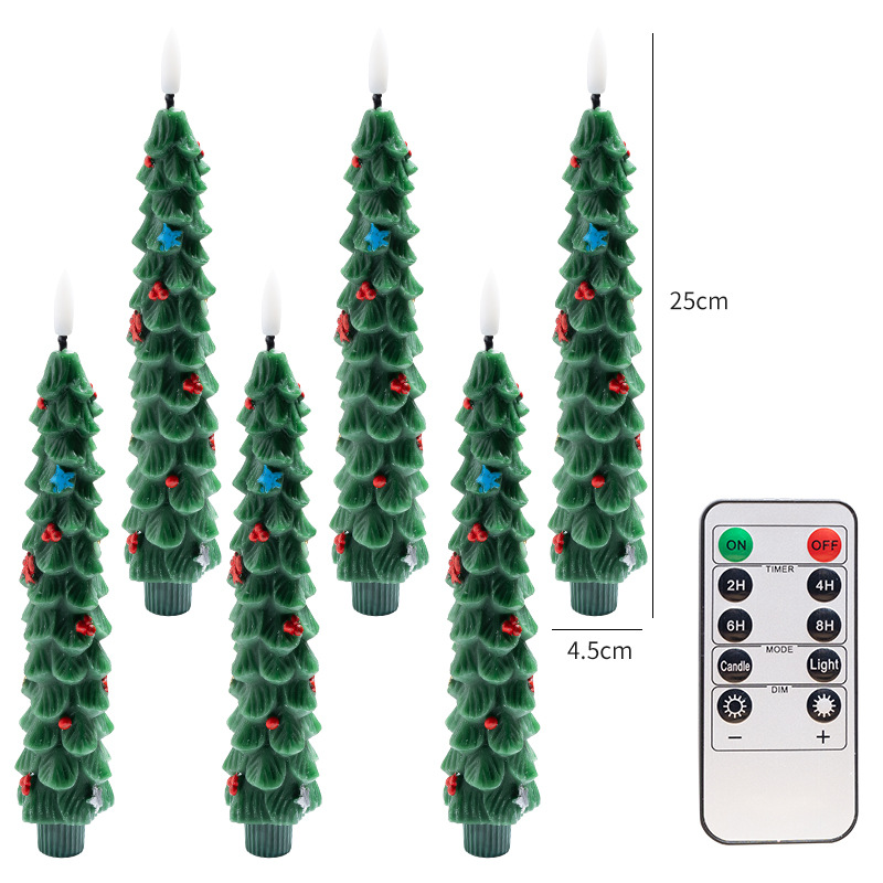 LED Christmas Tree Candle Set (with Remote Control)