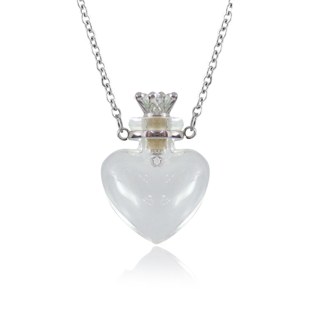Clear Heart Perfume Bottle Necklaces