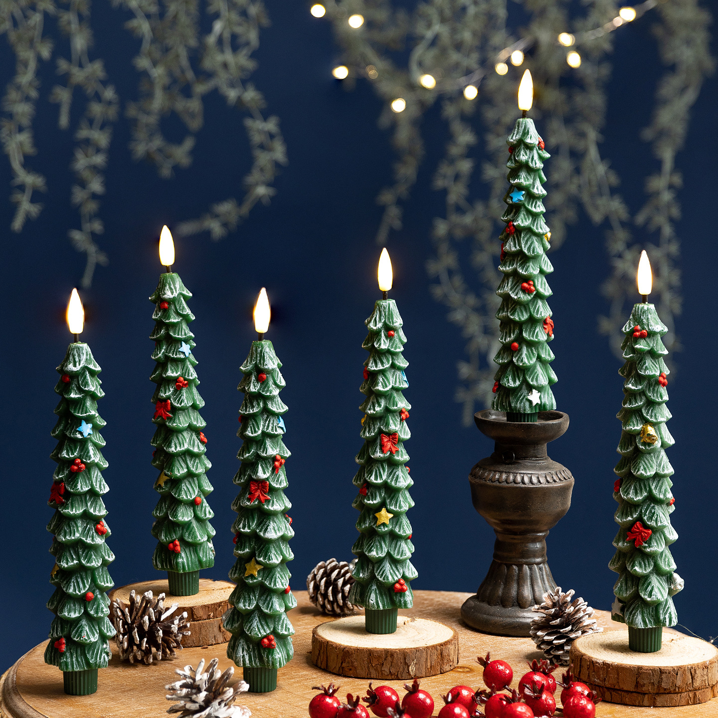LED Christmas Tree Candle Set (with Remote Control)
