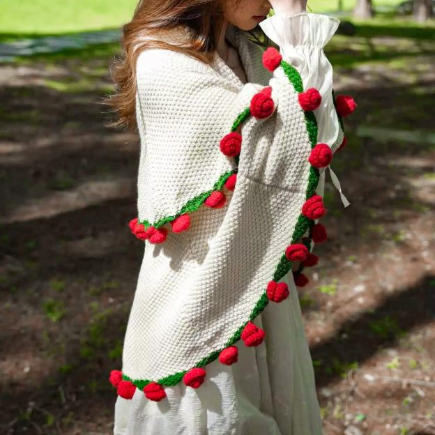 Handmade DIY flower bouquet blanket