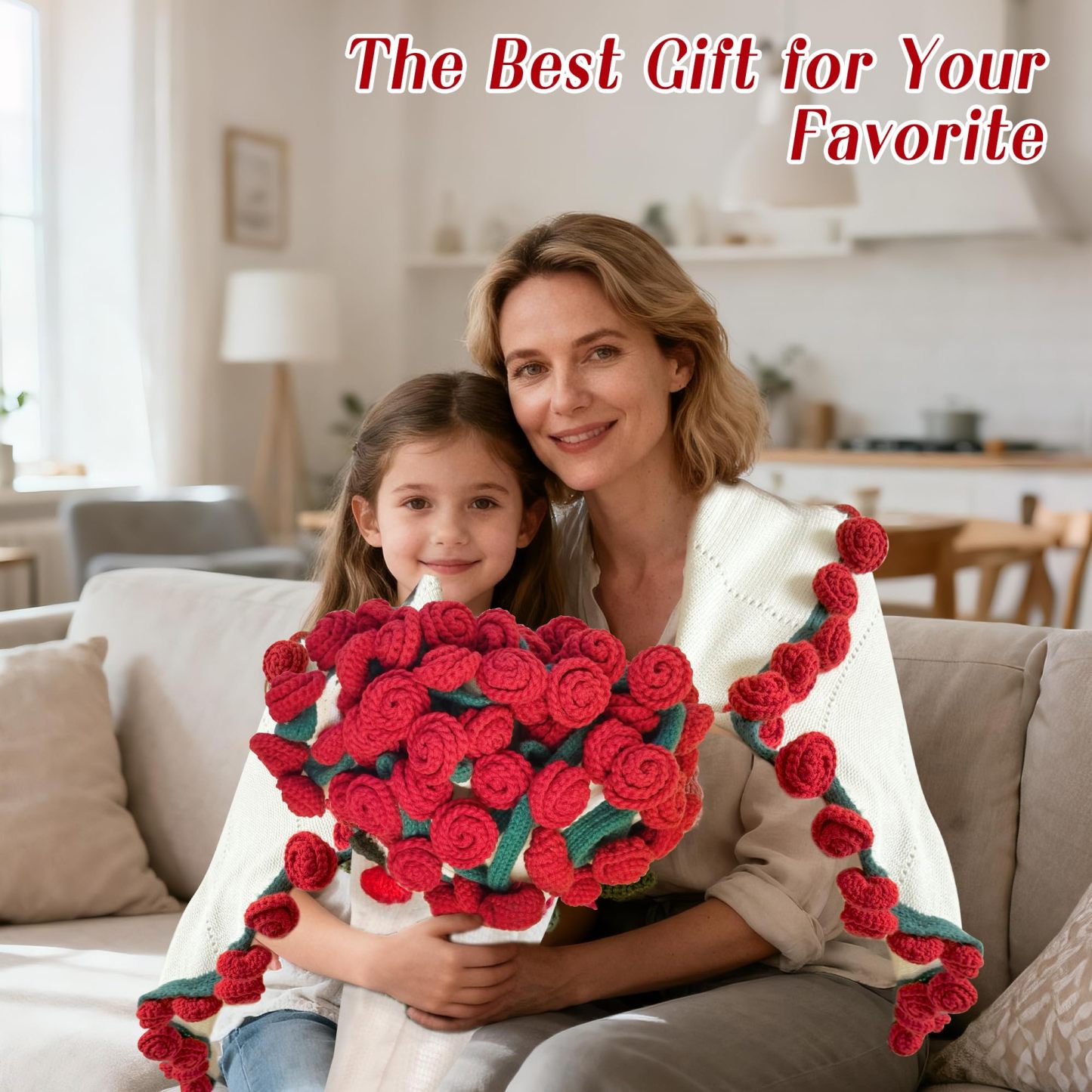 Handmade DIY flower bouquet blanket