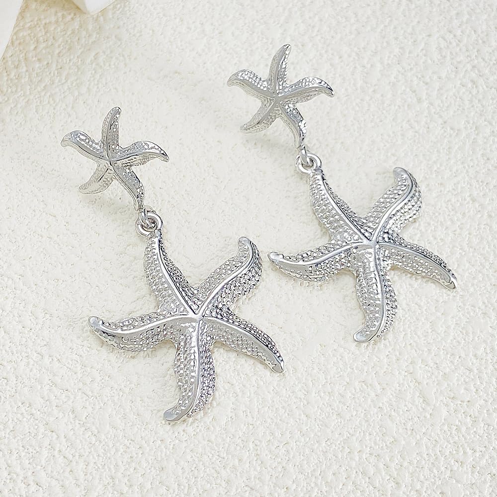 Double Starfish Dangle Earrings
