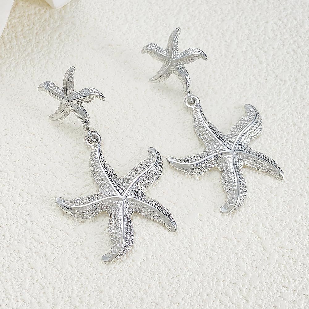 Double Starfish Dangle Earrings