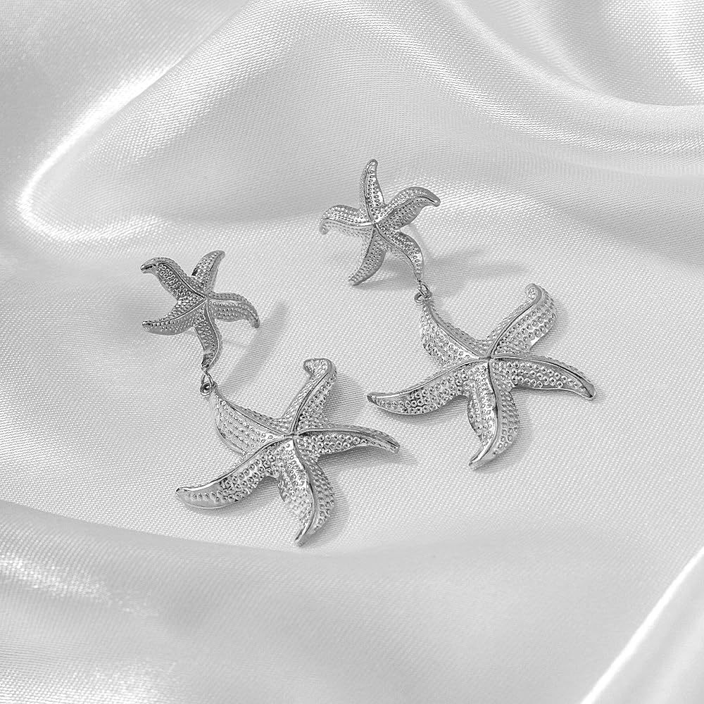 Double Starfish Dangle Earrings