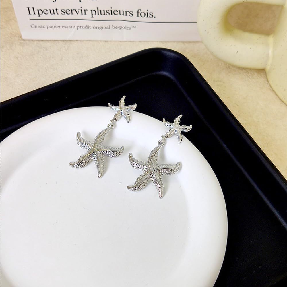 Double Starfish Dangle Earrings