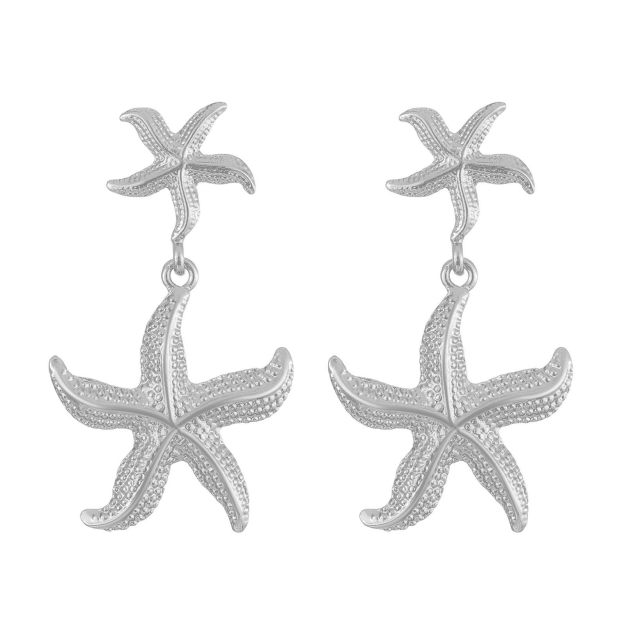 Double Starfish Dangle Earrings