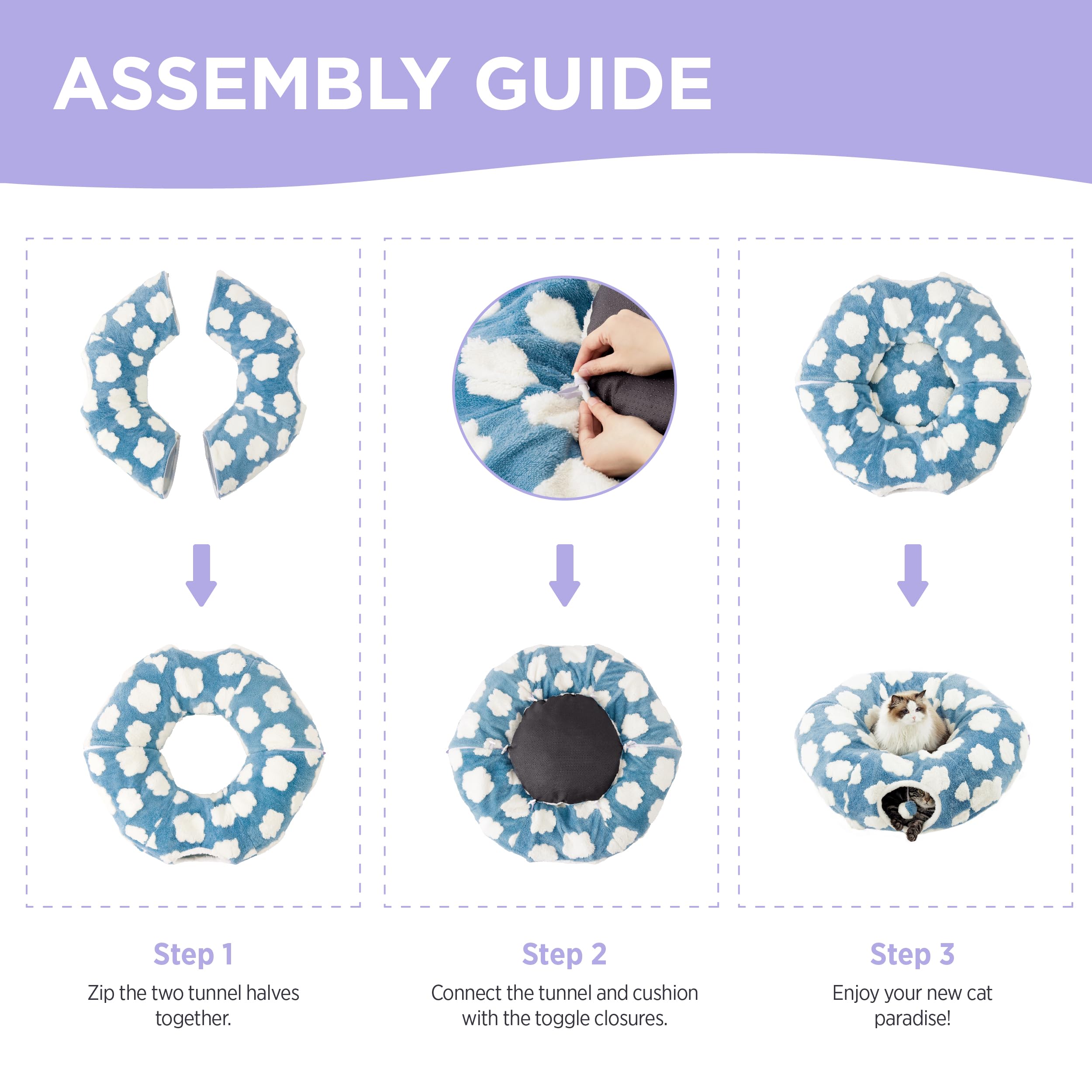 2-in-1 Cat tunnel bed